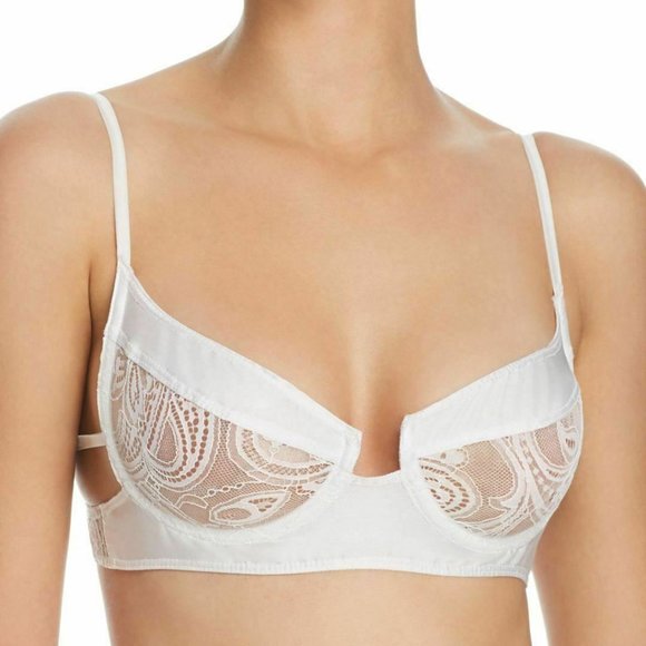 For Love & Lemons Belle Underwire Bra White S NWT!